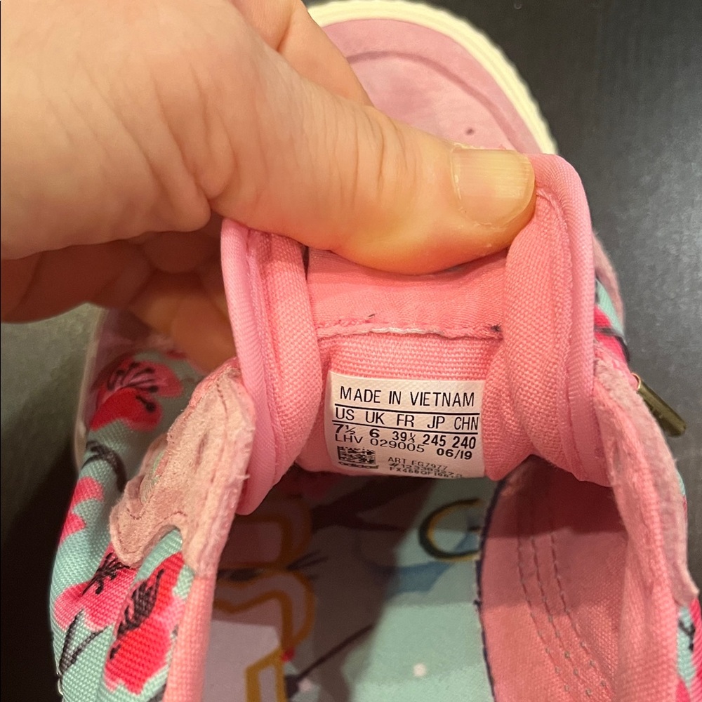 Adidas Women's Pink and Floral Sneakers - Picture 3 of 4